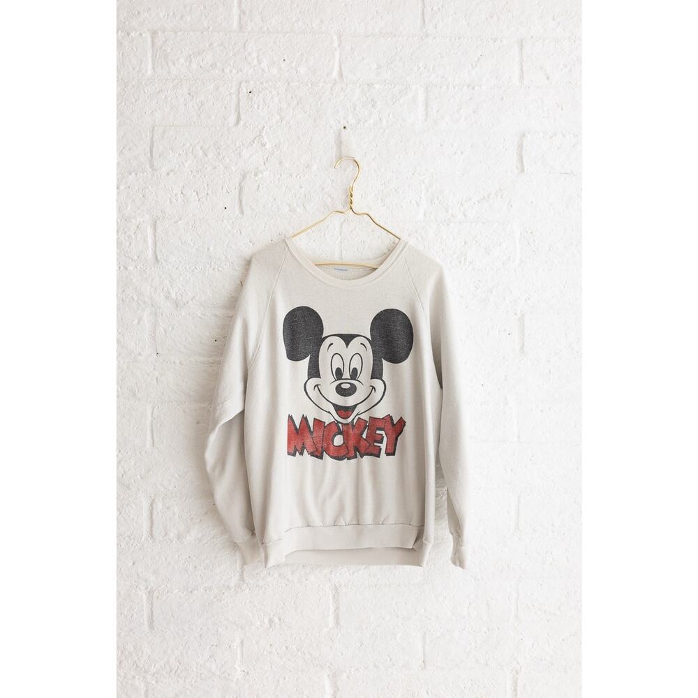 VTG Mickey Mouse Sweatshirt Disney Crewneck Oversized Graphic Pullover 90s Y2K